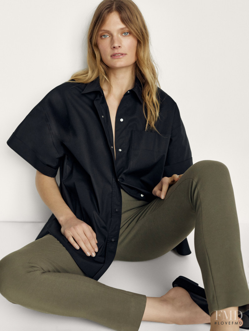 Constance Jablonski featured in  the Massimo Dutti catalogue for Pre-Fall 2021