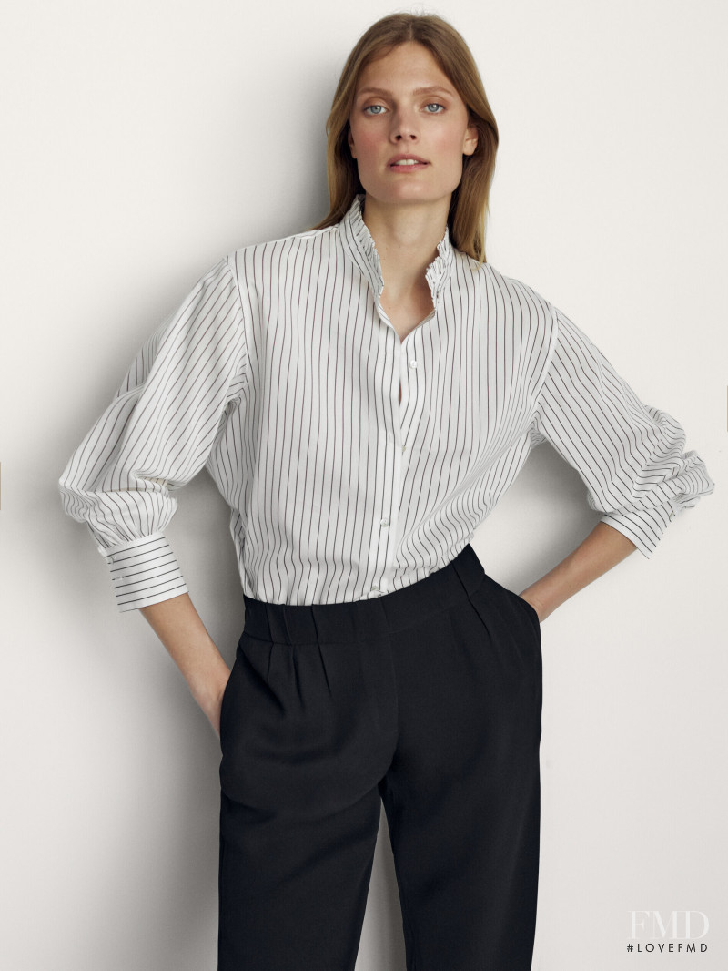 Constance Jablonski featured in  the Massimo Dutti catalogue for Pre-Fall 2021