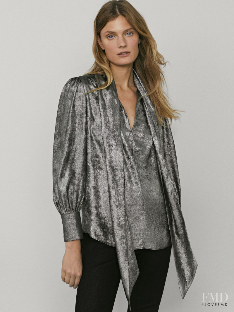 Constance Jablonski featured in  the Massimo Dutti catalogue for Pre-Fall 2021