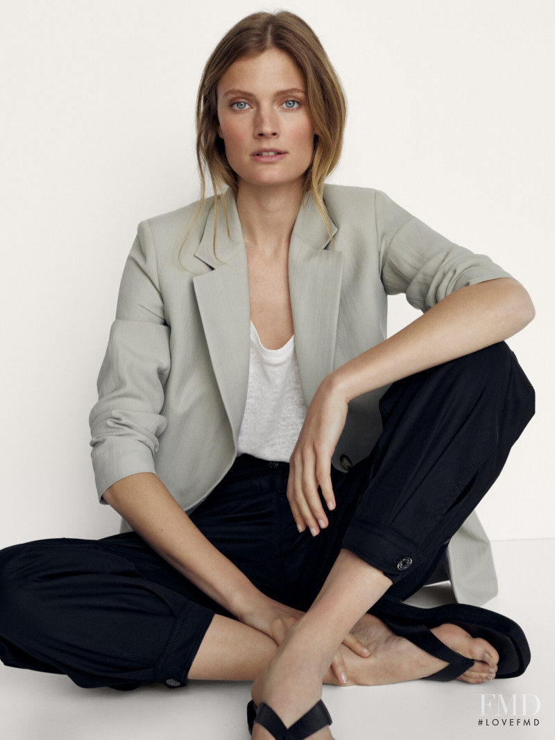 Constance Jablonski featured in  the Massimo Dutti catalogue for Pre-Fall 2021