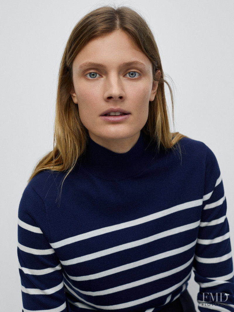 Constance Jablonski featured in  the Massimo Dutti catalogue for Pre-Fall 2021