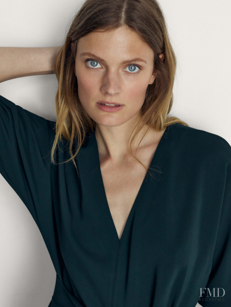 Constance Jablonski featured in  the Massimo Dutti catalogue for Pre-Fall 2021