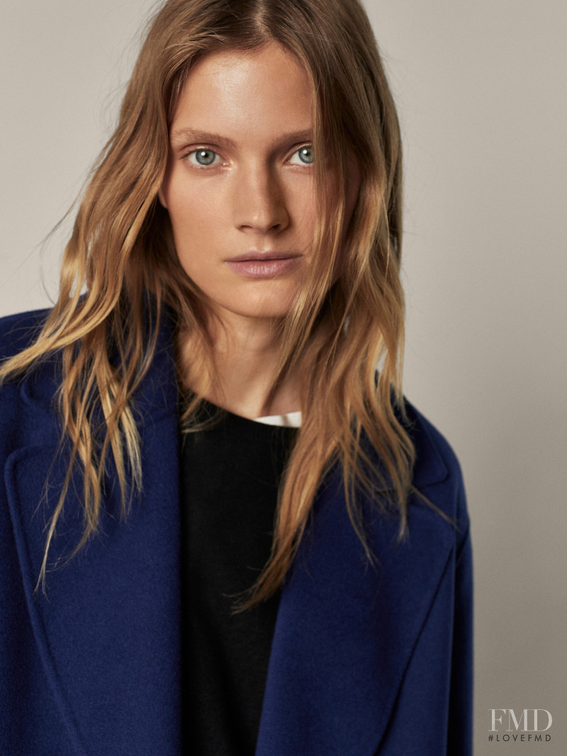 Constance Jablonski featured in  the Massimo Dutti catalogue for Pre-Fall 2021