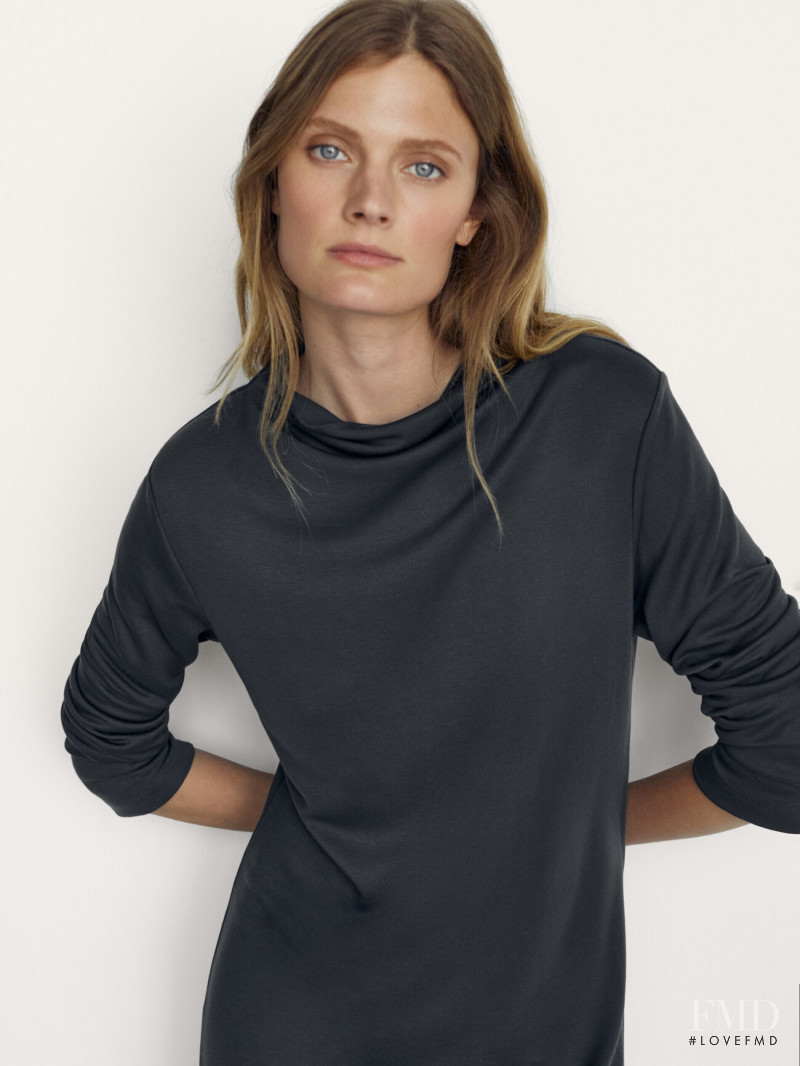 Constance Jablonski featured in  the Massimo Dutti catalogue for Pre-Fall 2021