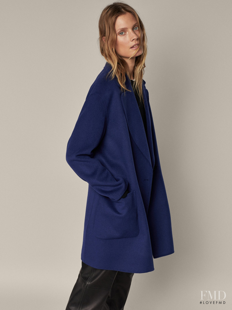 Constance Jablonski featured in  the Massimo Dutti catalogue for Pre-Fall 2021