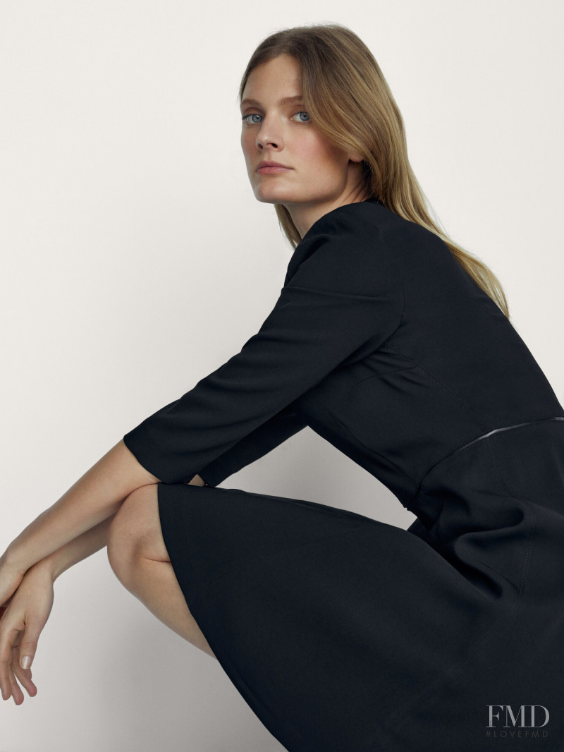 Constance Jablonski featured in  the Massimo Dutti catalogue for Pre-Fall 2021