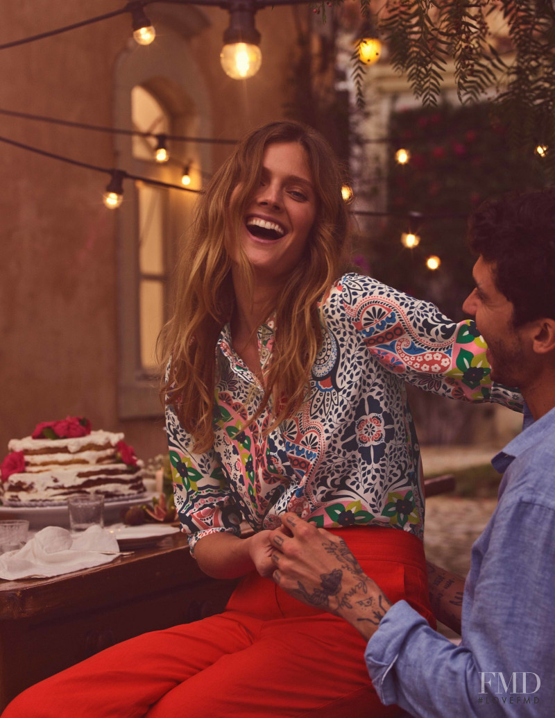 Constance Jablonski featured in  the Boden advertisement for Spring/Summer 2021