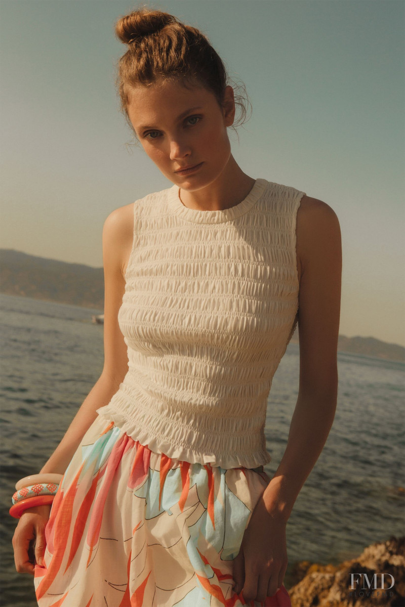 Constance Jablonski featured in  the Anthropologie lookbook for Spring/Summer 2021