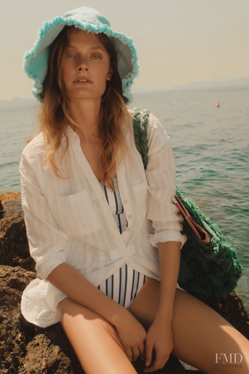 Constance Jablonski featured in  the Anthropologie lookbook for Spring/Summer 2021