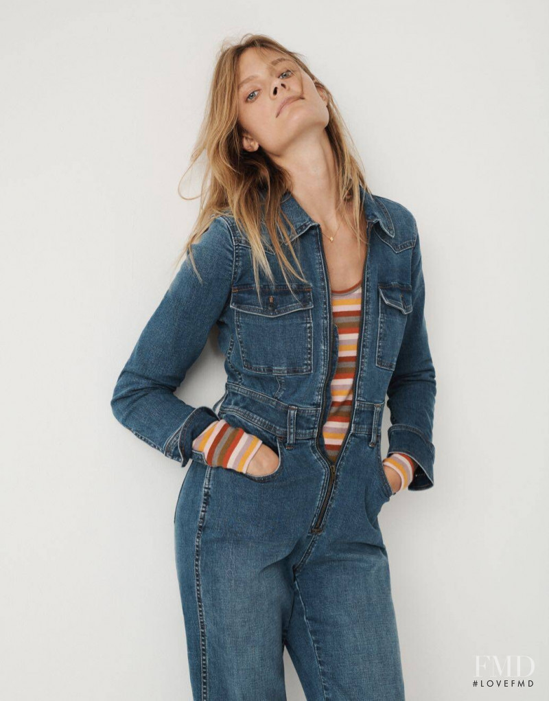 Constance Jablonski featured in  the Madewell lookbook for Winter 2019