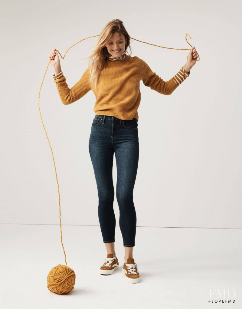 Constance Jablonski featured in  the Madewell lookbook for Winter 2019