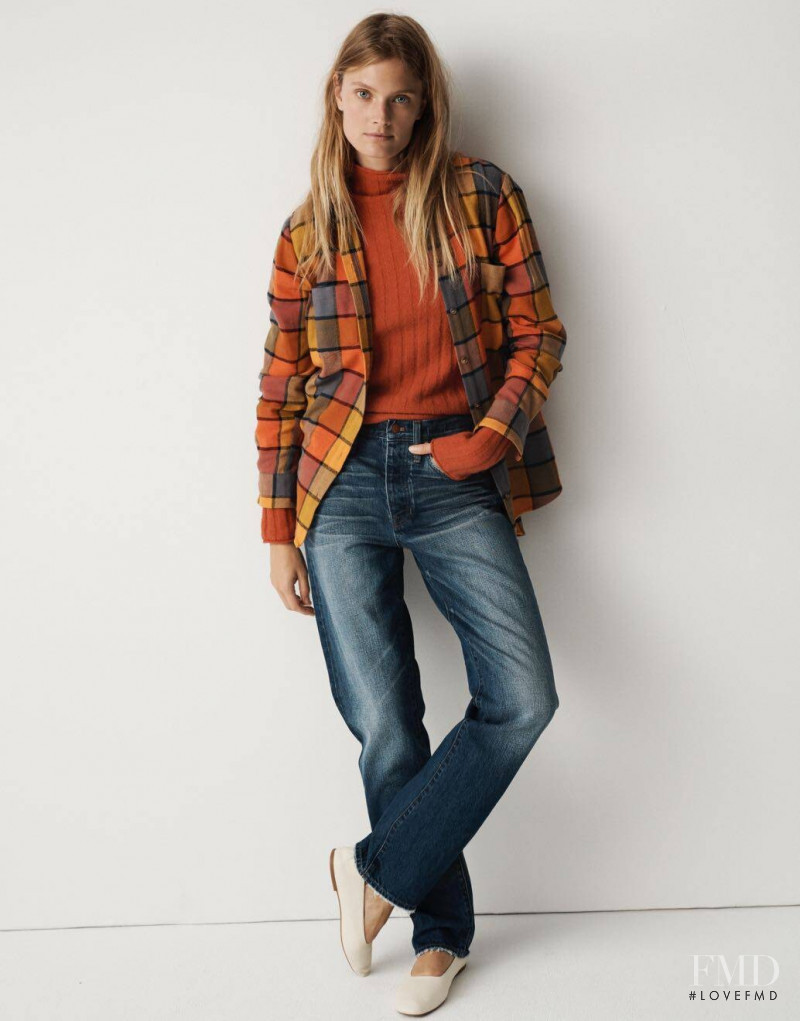 Constance Jablonski featured in  the Madewell lookbook for Winter 2019