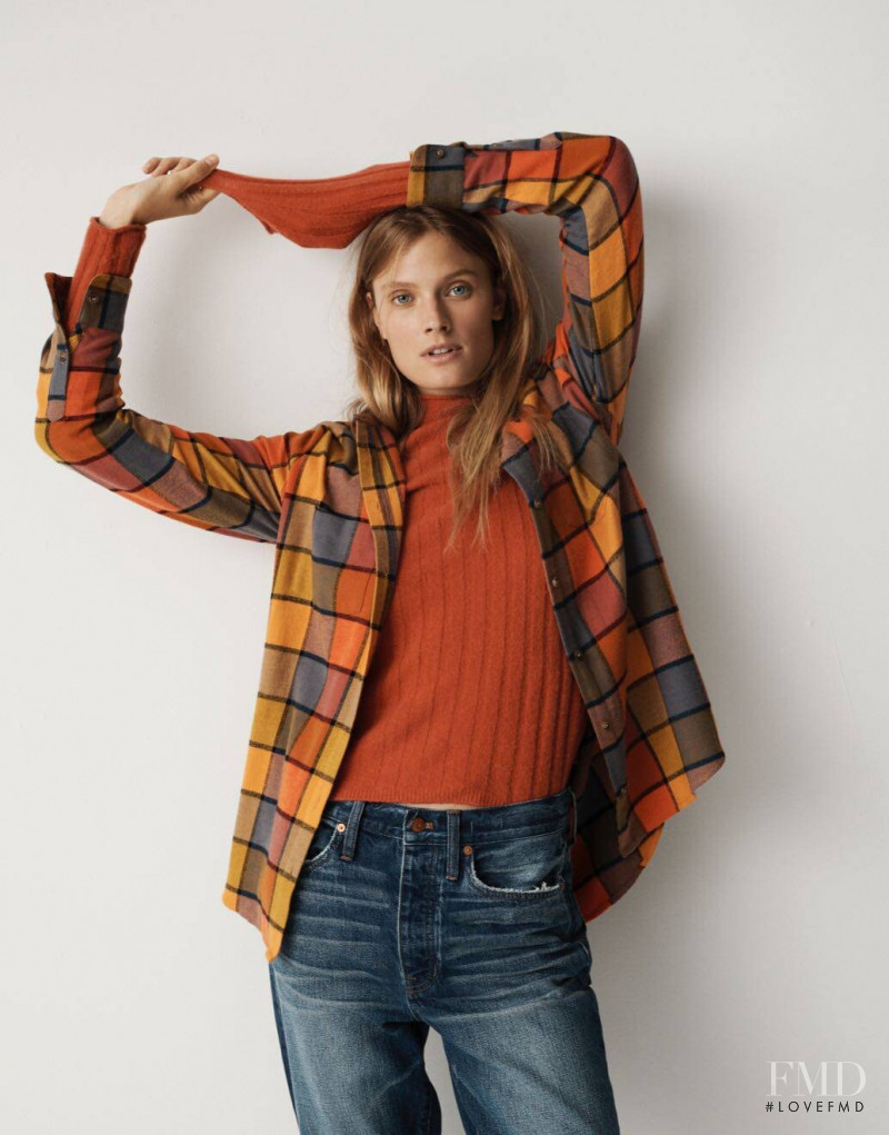 Constance Jablonski featured in  the Madewell lookbook for Winter 2019