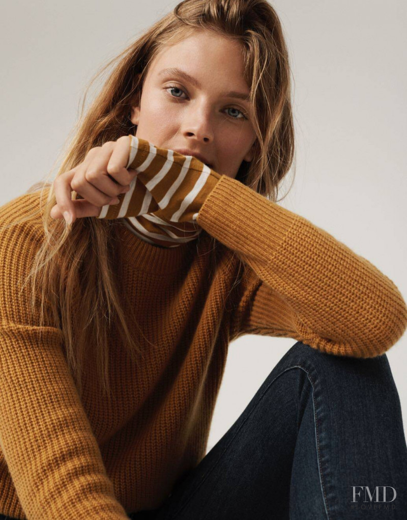 Constance Jablonski featured in  the Madewell lookbook for Winter 2019