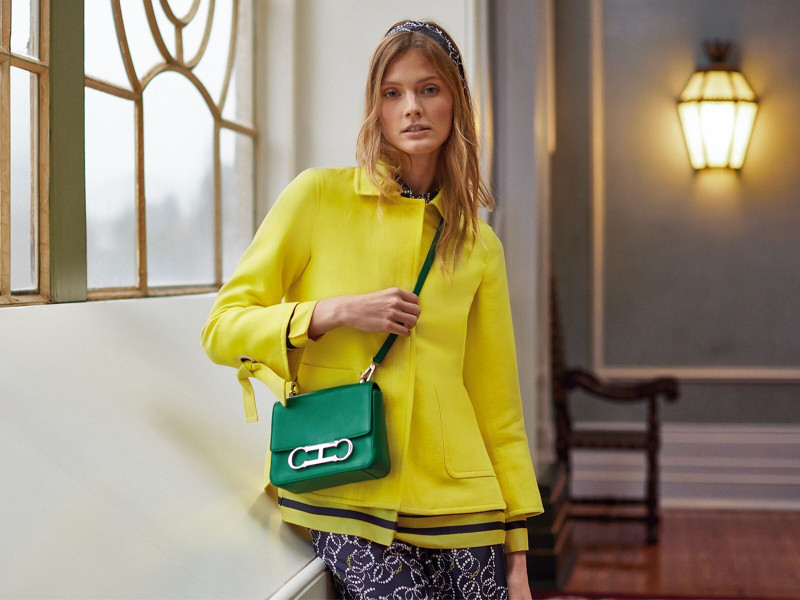 Constance Jablonski featured in  the Carolina Herrera lookbook for Spring 2020