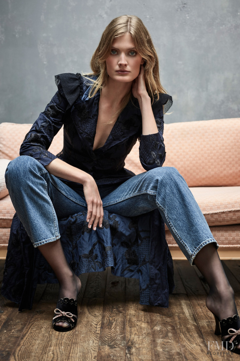 Constance Jablonski featured in  the Brock Collection lookbook for Resort 2020
