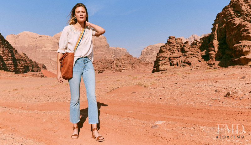 Constance Jablonski featured in  the Madewell lookbook for Spring 2019