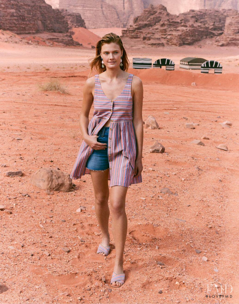 Constance Jablonski featured in  the Madewell lookbook for Spring 2019