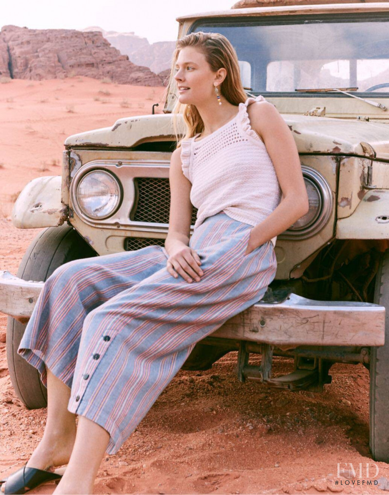 Constance Jablonski featured in  the Madewell lookbook for Spring 2019