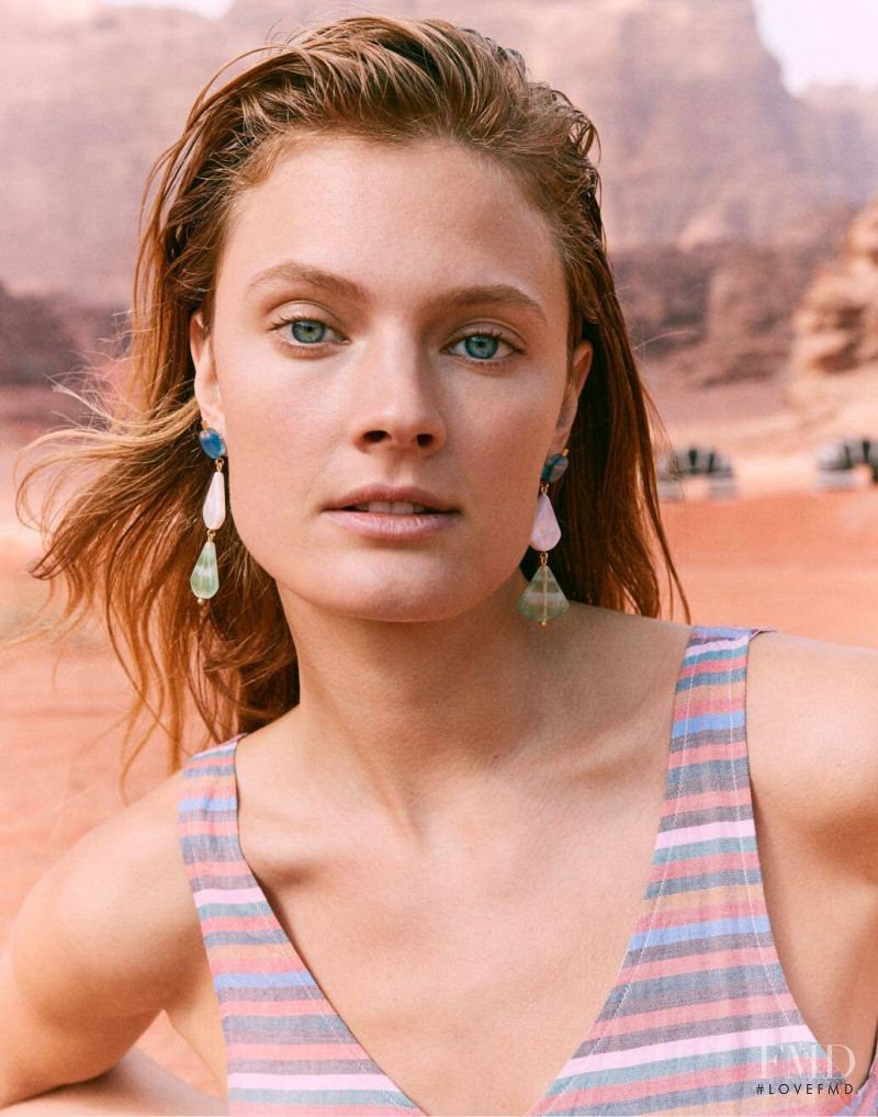 Constance Jablonski featured in  the Madewell lookbook for Spring 2019