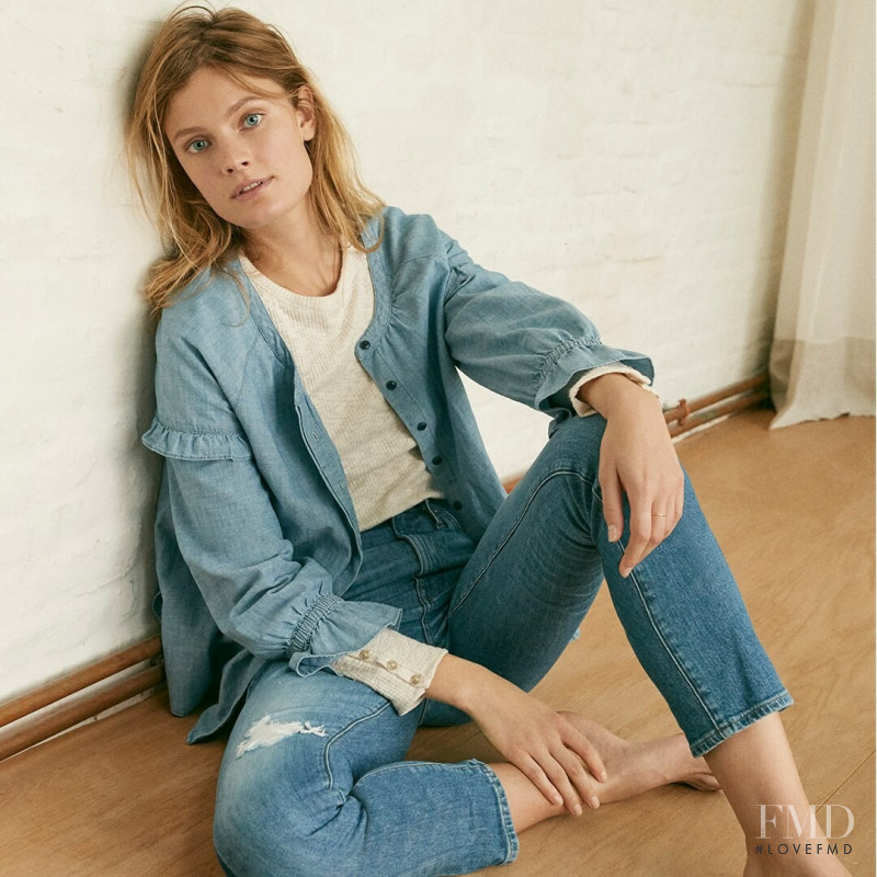 Constance Jablonski featured in  the Madewell Denim lookbook for Spring 2019