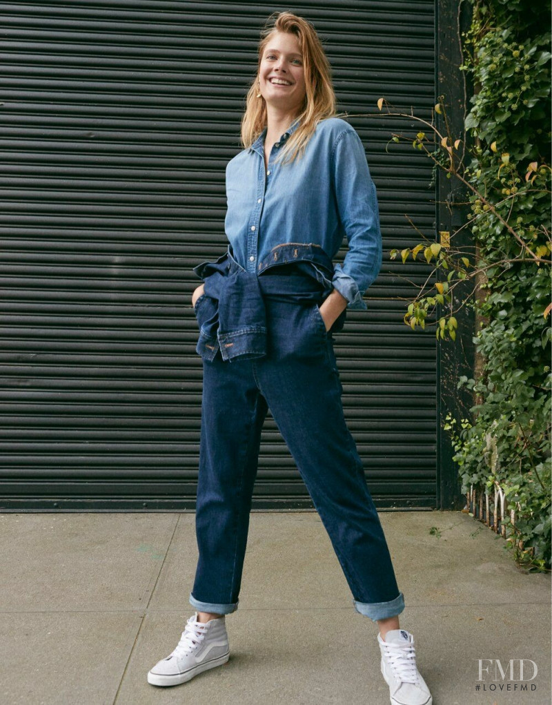 Constance Jablonski featured in  the Madewell Denim lookbook for Spring 2019