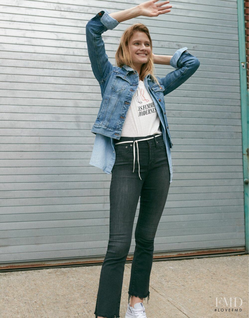 Constance Jablonski featured in  the Madewell Denim lookbook for Spring 2019