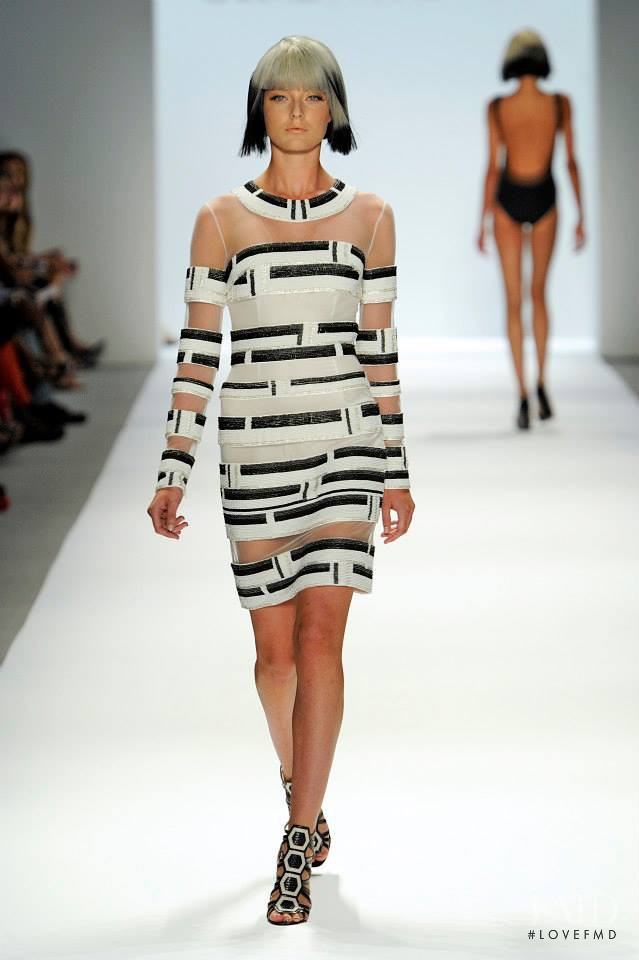 Emily Steel featured in  the Carmen Marc Valvo fashion show for Spring/Summer 2014