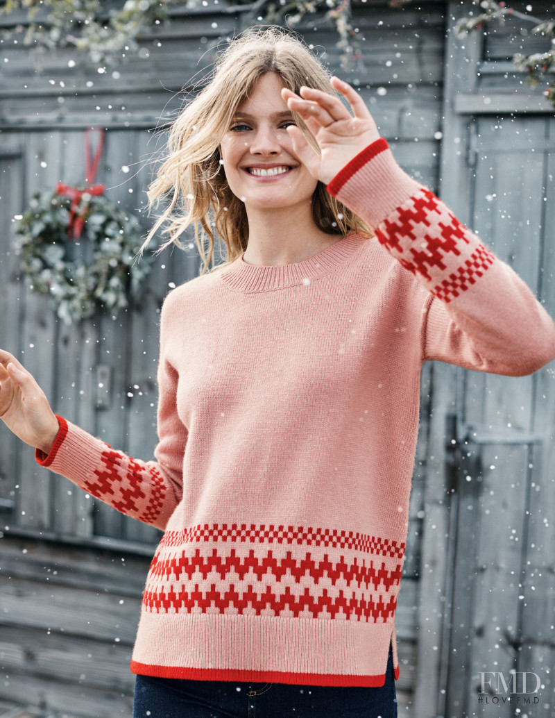 Constance Jablonski featured in  the Boden catalogue for Christmas 2018