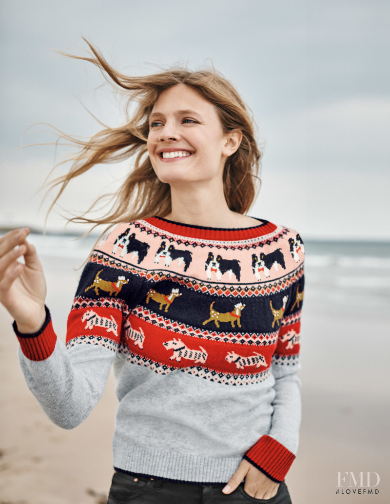 Constance Jablonski featured in  the Boden catalogue for Christmas 2018