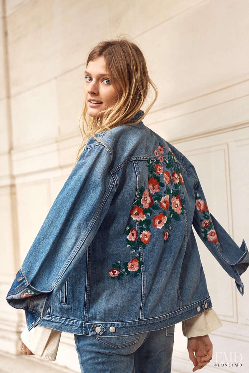 Constance Jablonski featured in  the Madewell lookbook for Fall 2017