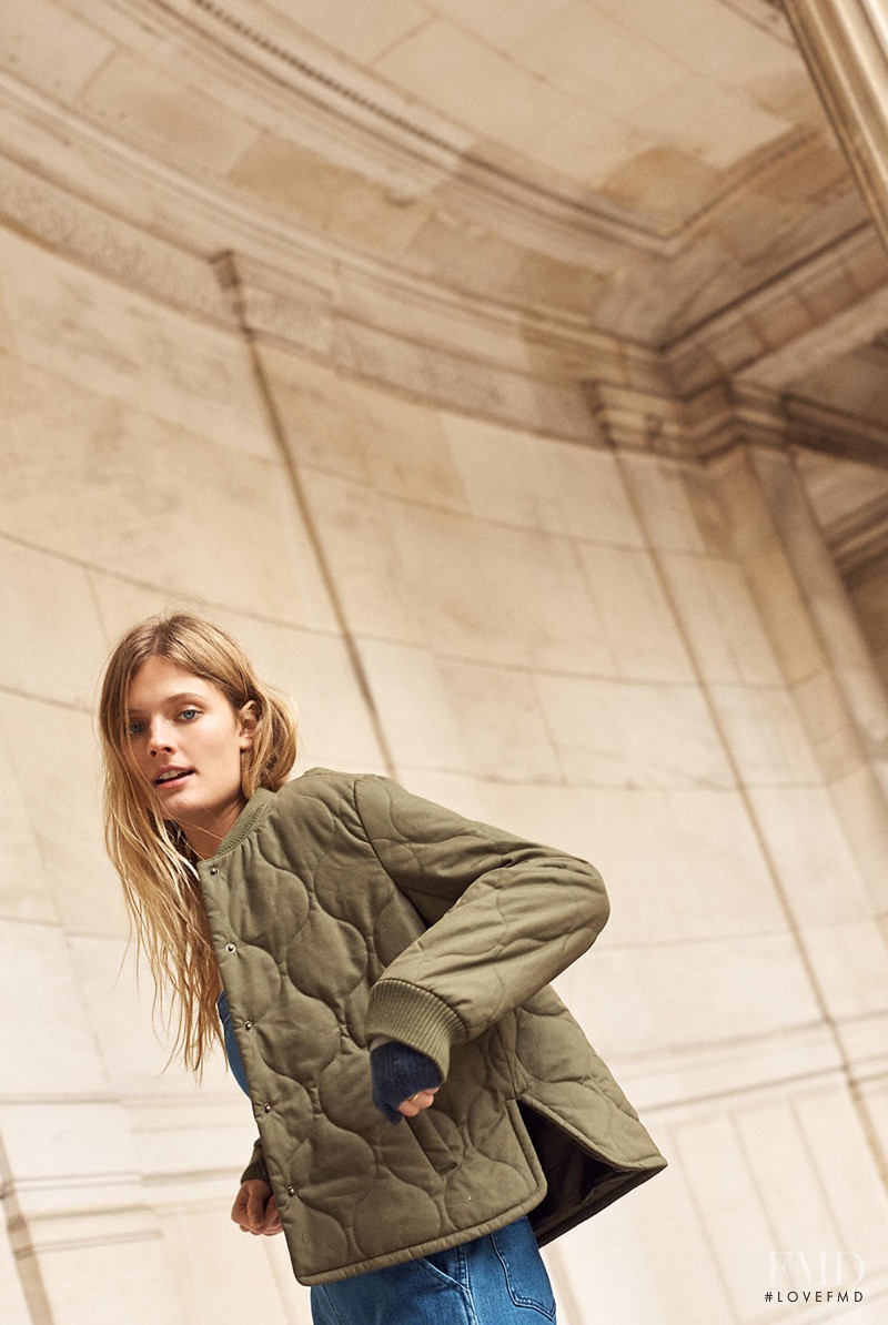 Constance Jablonski featured in  the Madewell lookbook for Fall 2017