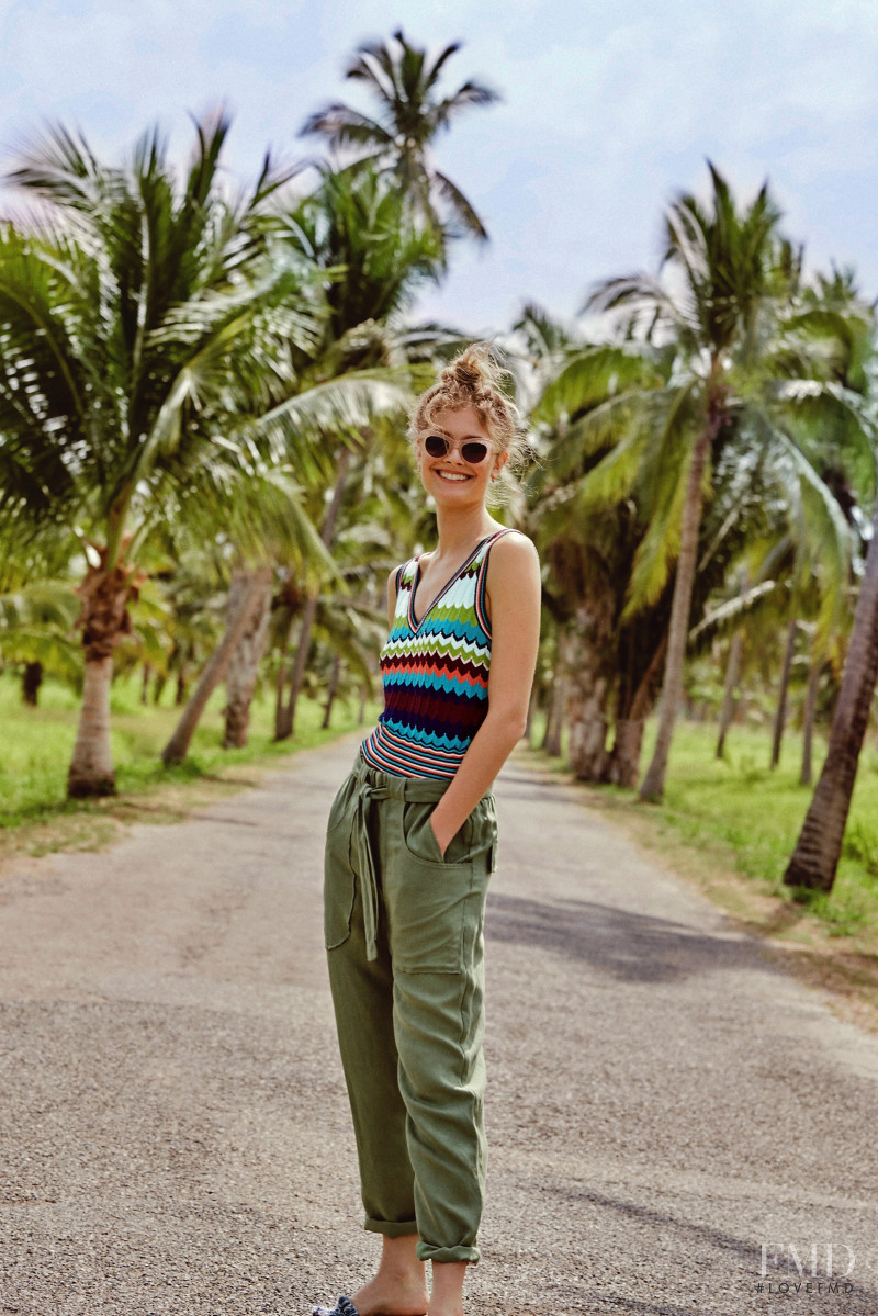 Constance Jablonski featured in  the Anthropologie lookbook for Spring 2018