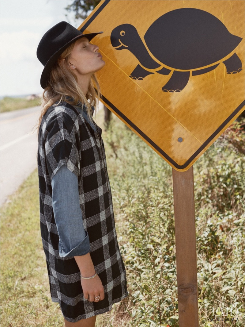 Constance Jablonski featured in  the Madewell lookbook for Winter 2016