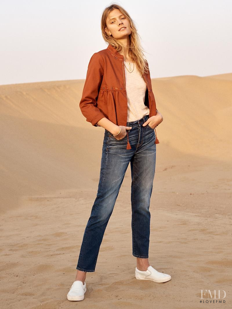 Constance Jablonski featured in  the Madewell lookbook for Spring 2017