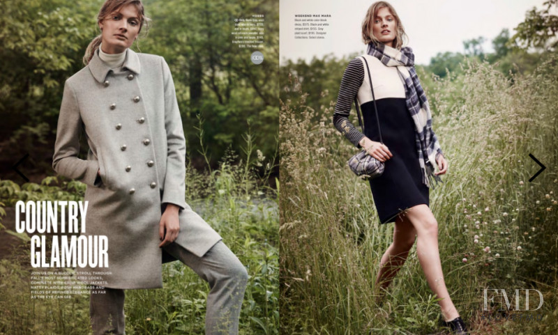 Constance Jablonski featured in  the Bloomingdales Country Glamour catalogue for Fall 2016