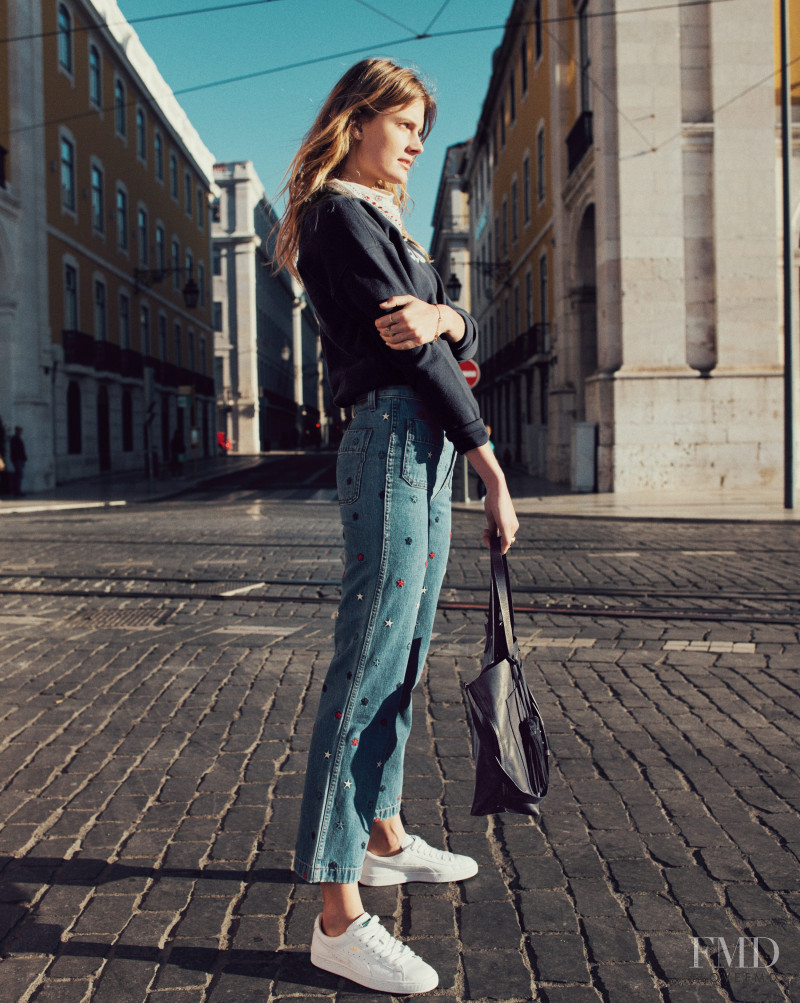 Constance Jablonski featured in  the Madewell lookbook for Fall 2016