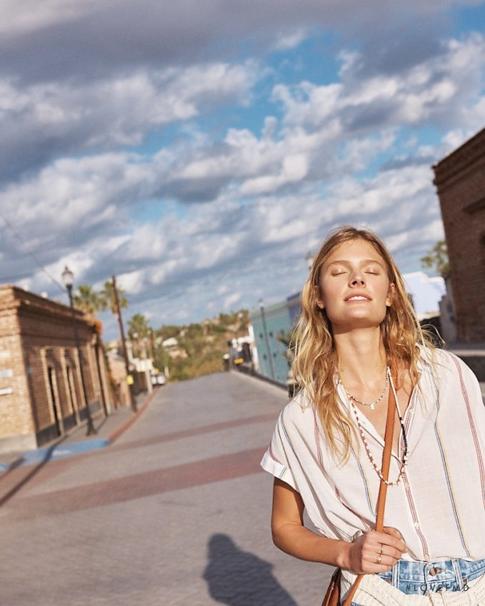 Constance Jablonski featured in  the Madewell Festival lookbook for Summer 2017