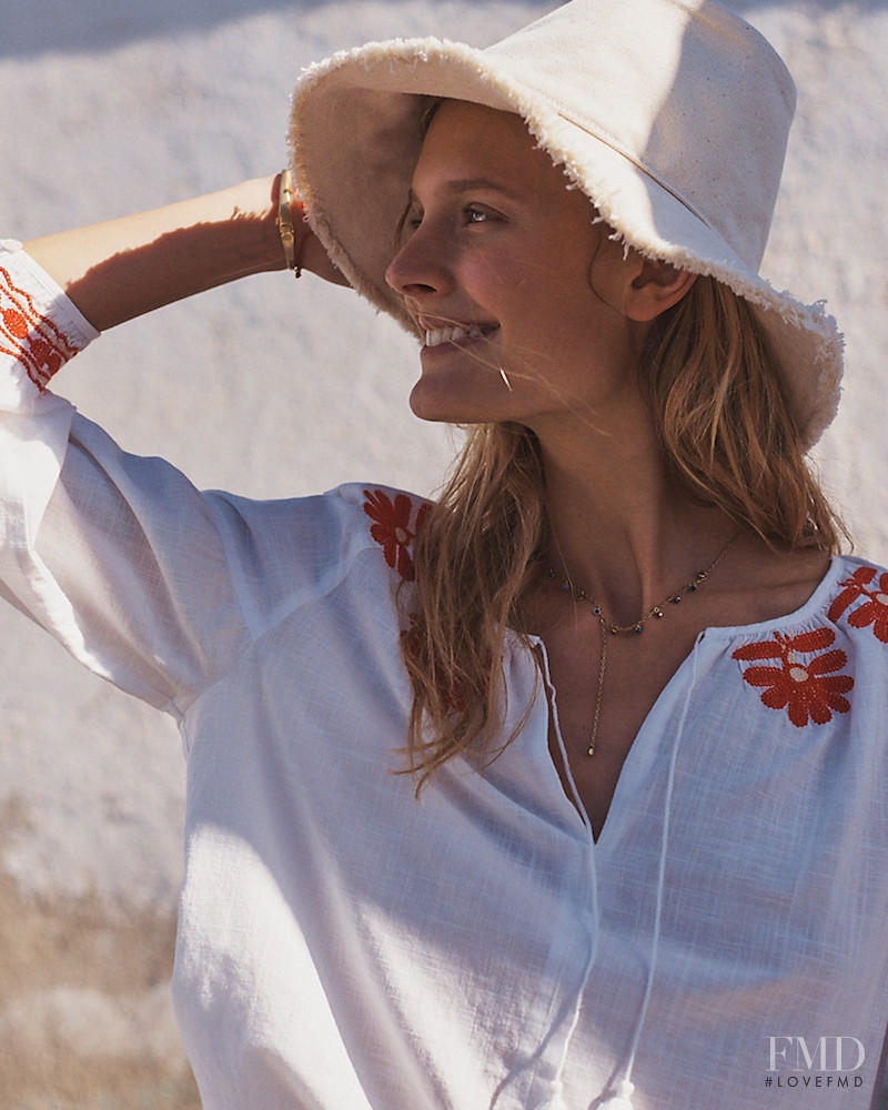 Constance Jablonski featured in  the Madewell Festival lookbook for Summer 2017