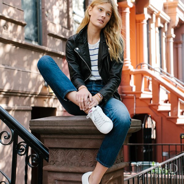 Constance Jablonski featured in  the Madewell lookbook for Spring 2016