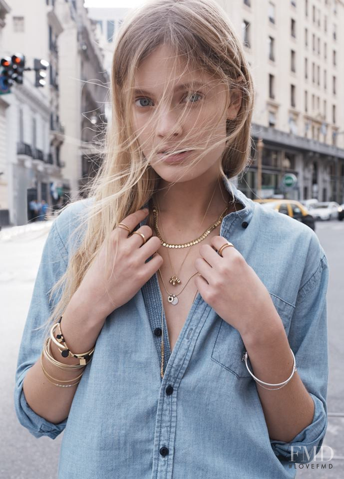 Constance Jablonski featured in  the Madewell lookbook for Spring 2015