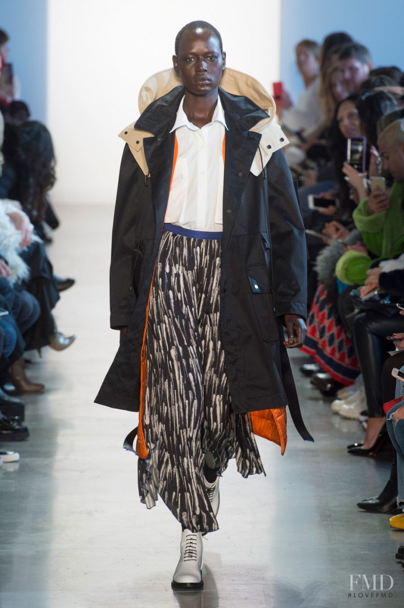 Ajak Deng featured in  the Colovos fashion show for Autumn/Winter 2018