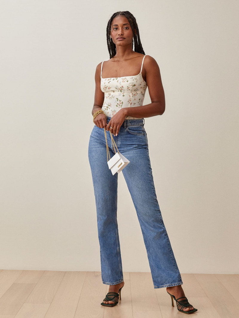 Melodie Monrose featured in  the Reformation catalogue for Spring/Summer 2021