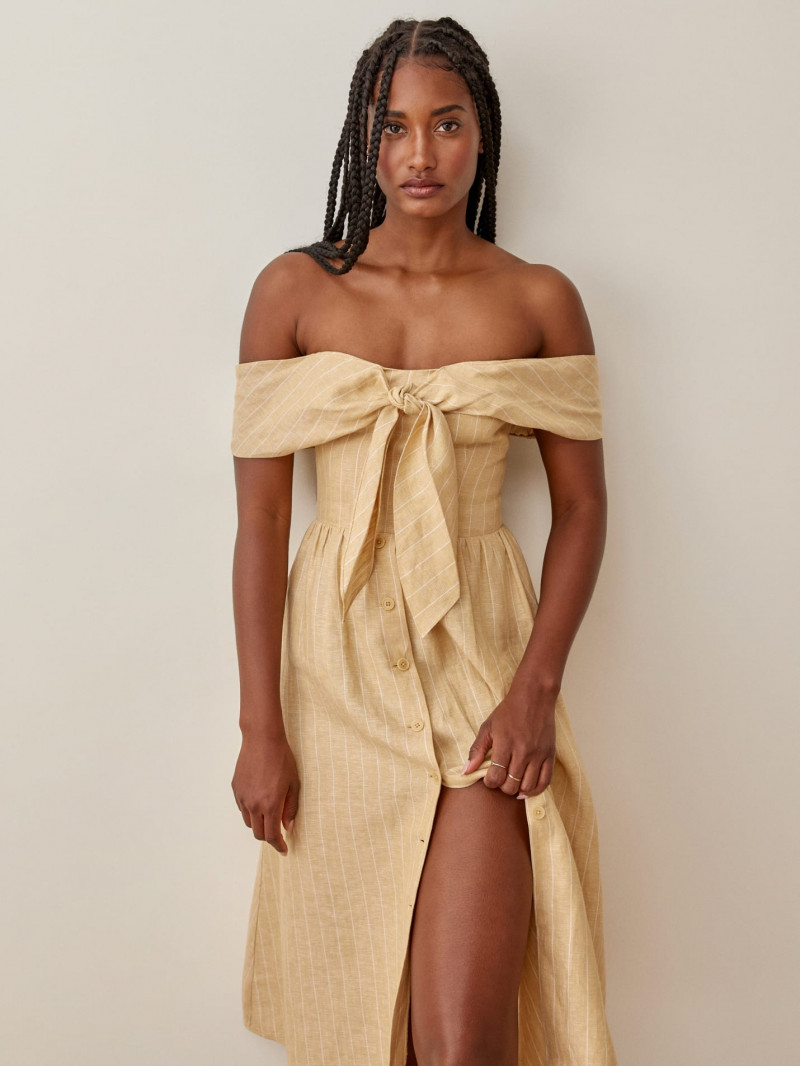 Melodie Monrose featured in  the Reformation catalogue for Spring/Summer 2021