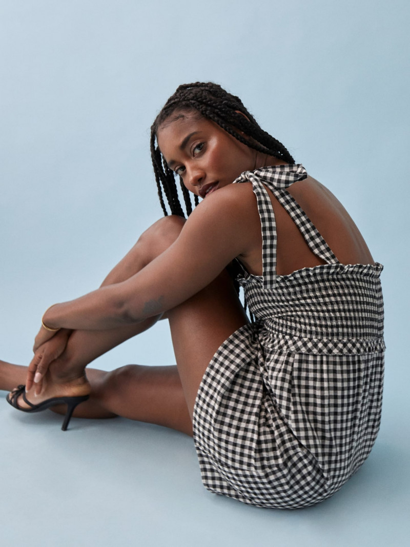 Melodie Monrose featured in  the Reformation catalogue for Spring/Summer 2021