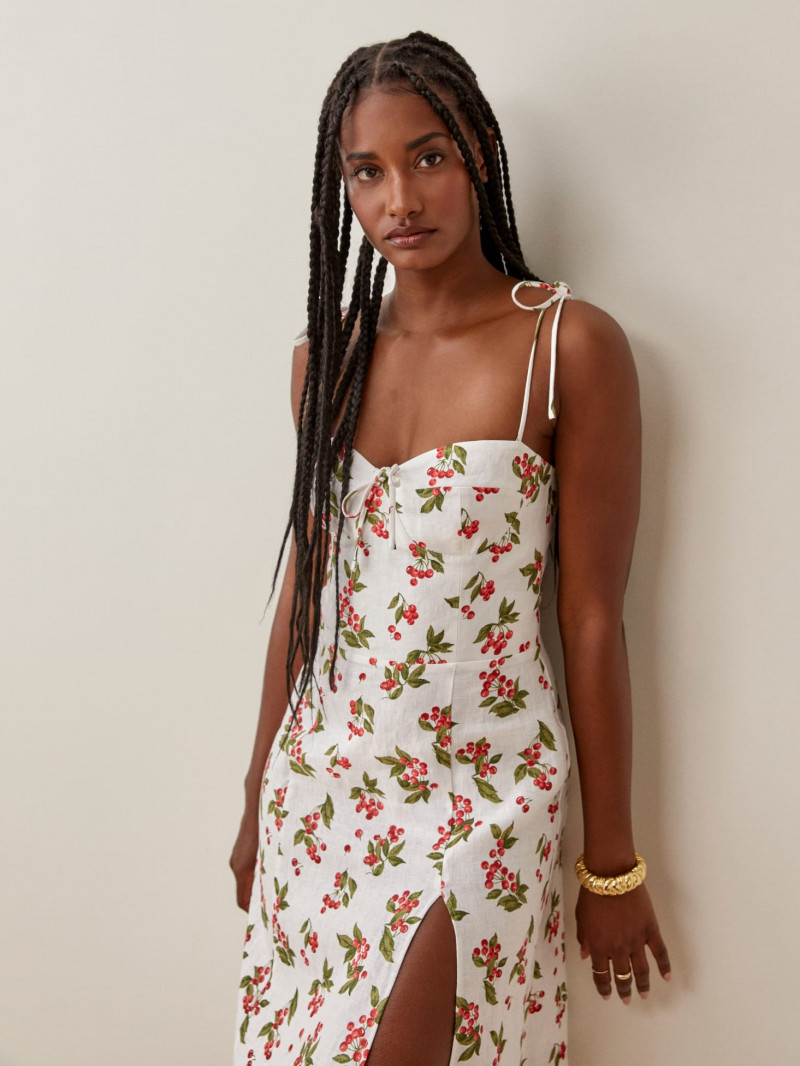 Melodie Monrose featured in  the Reformation catalogue for Spring/Summer 2021