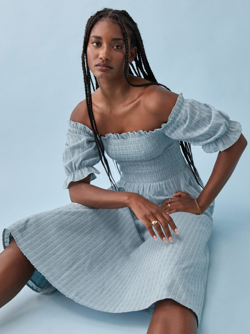 Melodie Monrose featured in  the Reformation catalogue for Spring/Summer 2021