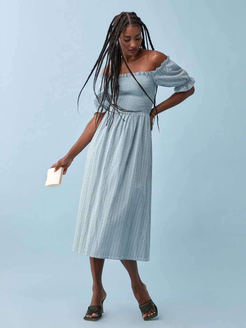 Melodie Monrose featured in  the Reformation catalogue for Spring/Summer 2021