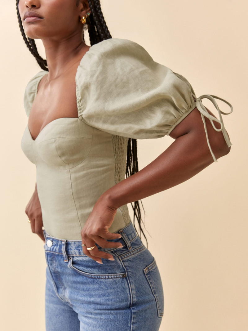 Melodie Monrose featured in  the Reformation catalogue for Spring/Summer 2021