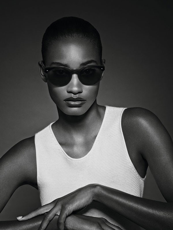 Melodie Monrose featured in  the Giorgio Armani Eyewear Frames of Life Campaign advertisement for Summer 2015